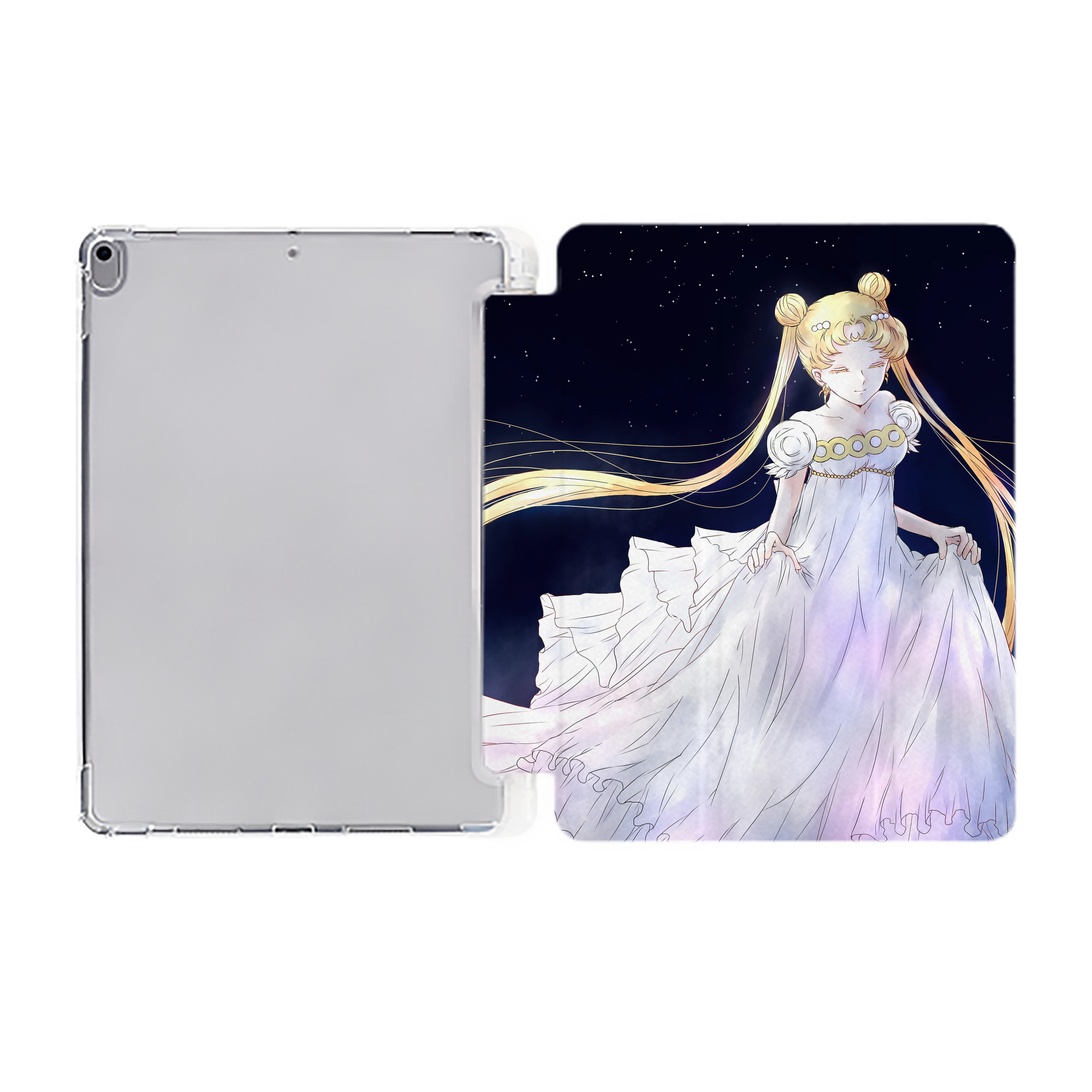 （画像用） 美少女戦士セーラームーン Sailor Moon IPad ケース ペン収納付き 三つ折りスタンド PUレザー×シリコン 対応機種9.5/10.5/10.9インチ